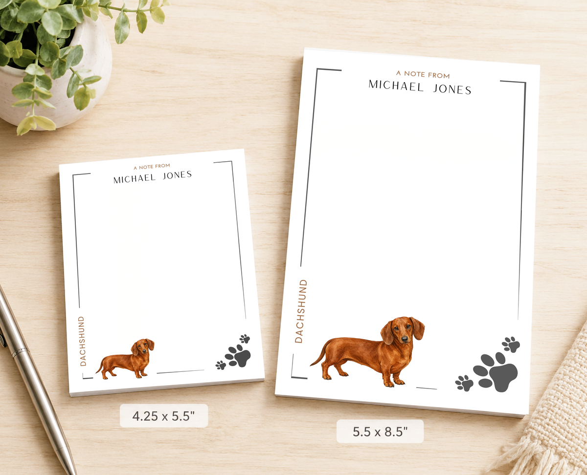 Personalized Dachshund Dog Notepad