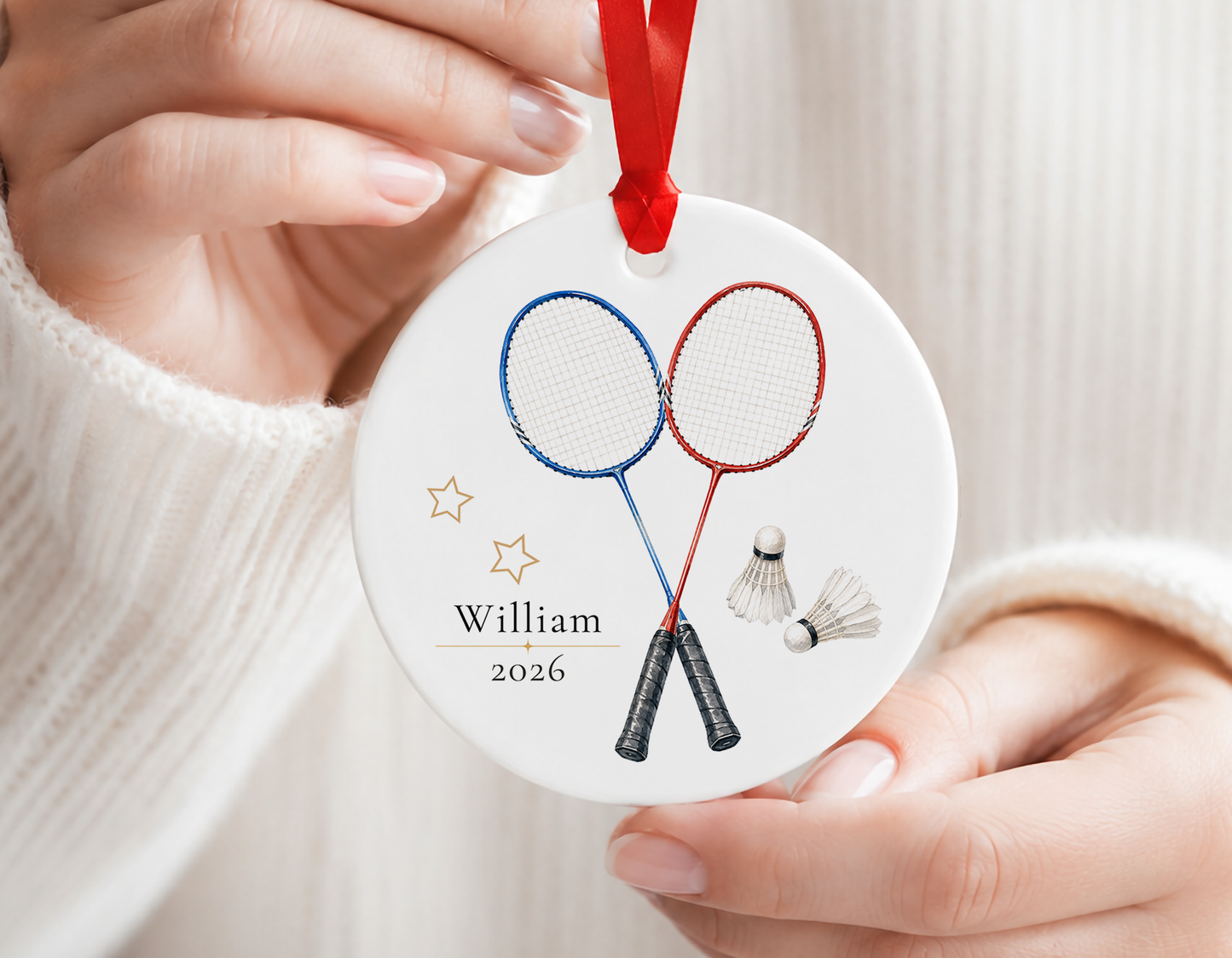 Personalized Badminton Ornament