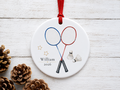 Personalized Badminton Ornament