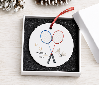 Personalized Badminton Ornament