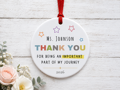 Personalized Thank You Ornament