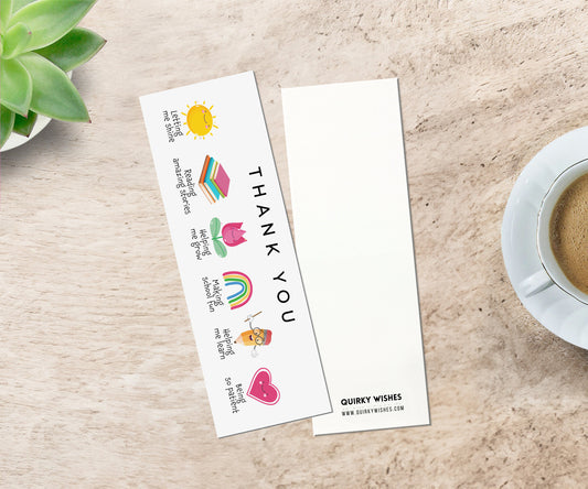 Teacher Appreciation Bookmark