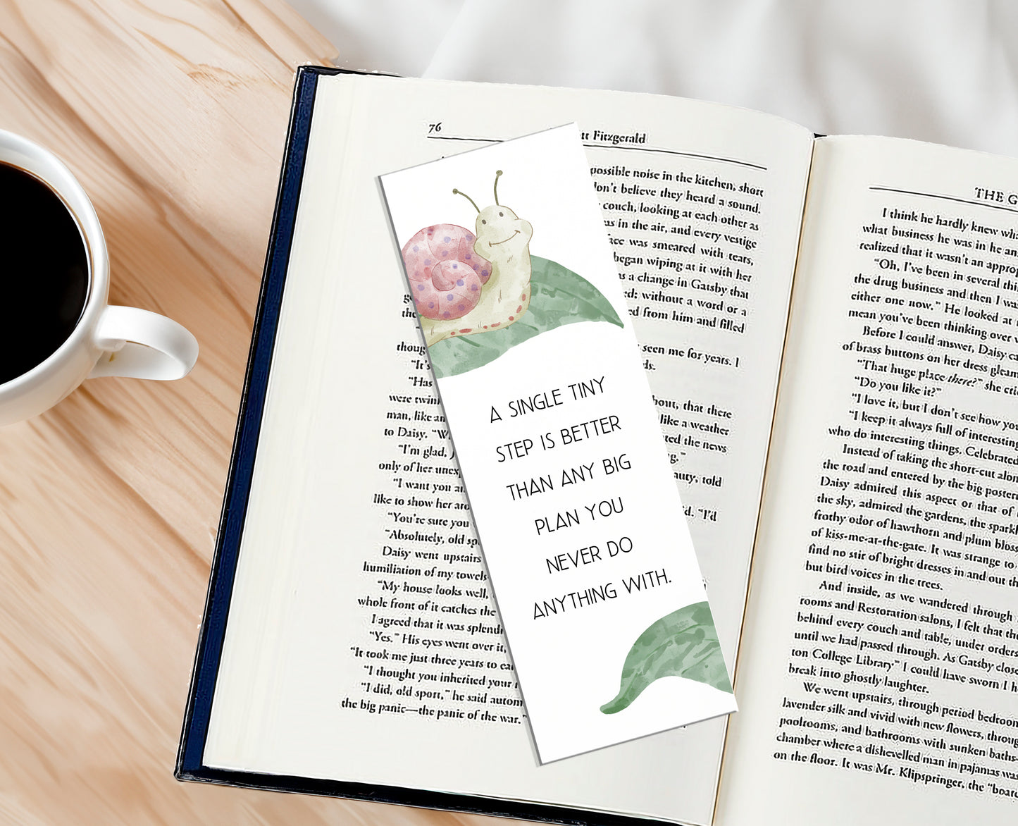 Inspiration Quote  Bookmark - Whimsical Snail