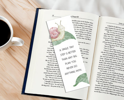 Inspiration Quote  Bookmark - Whimsical Snail