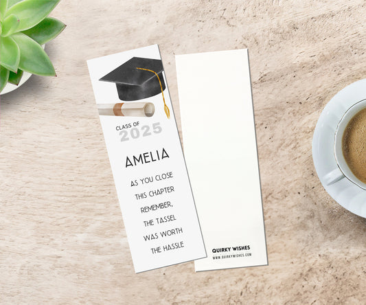 Personalized Graduation Bookmark