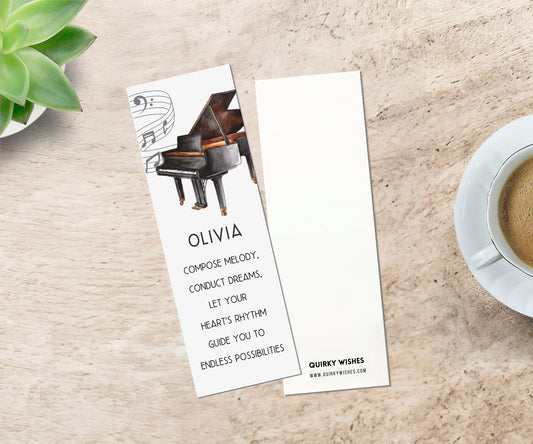 Personalized Piano Bookmark
