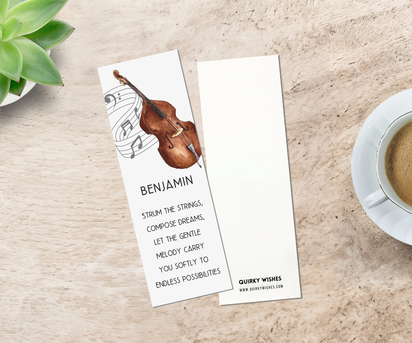 Personalized Guitar Bookmark