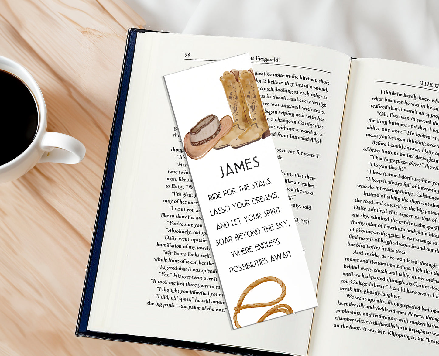 Personalized Cowboy Bookmark
