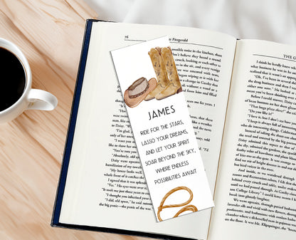 Personalized Cowboy Bookmark