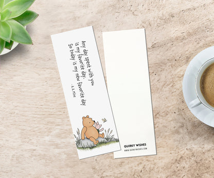 Classic Pooh Bear Bookmark - My New Favorite Day