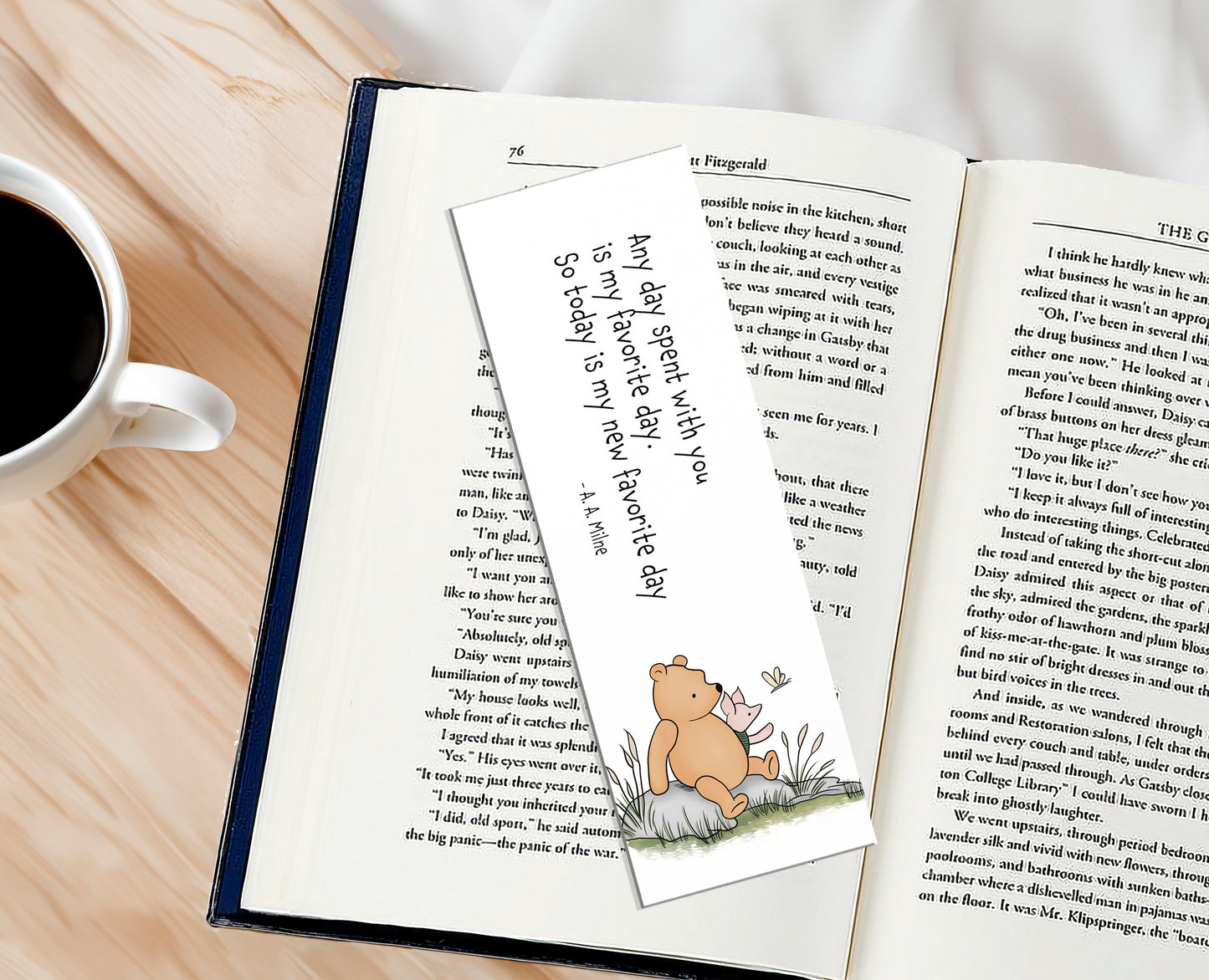 Classic Pooh Bear Bookmark - My New Favorite Day