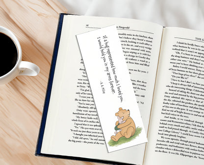 Classic Pooh Bear Bookmark - Hold You In My Arm Forever