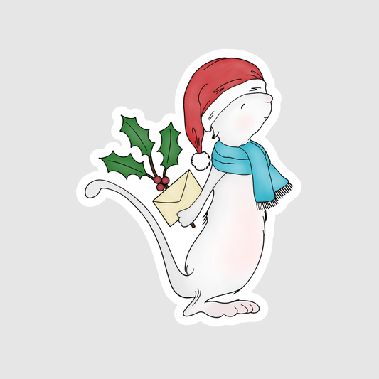 Mouse with Holiday Card