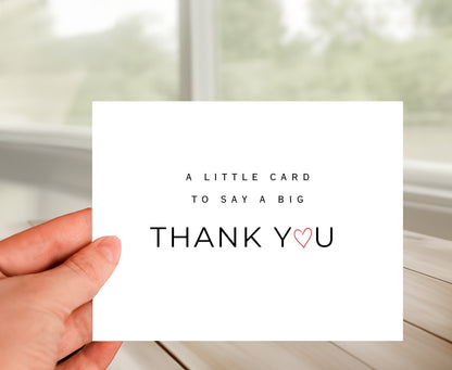 Thank You Card - A Little Card To Say A Big Thank You