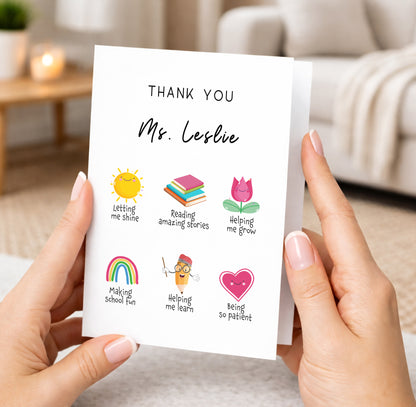 Personalized Thank You Teacher