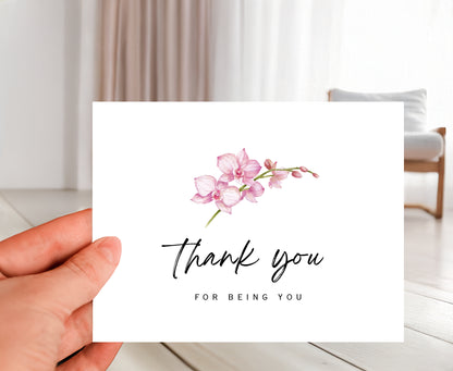 Thank You Card - Orchid