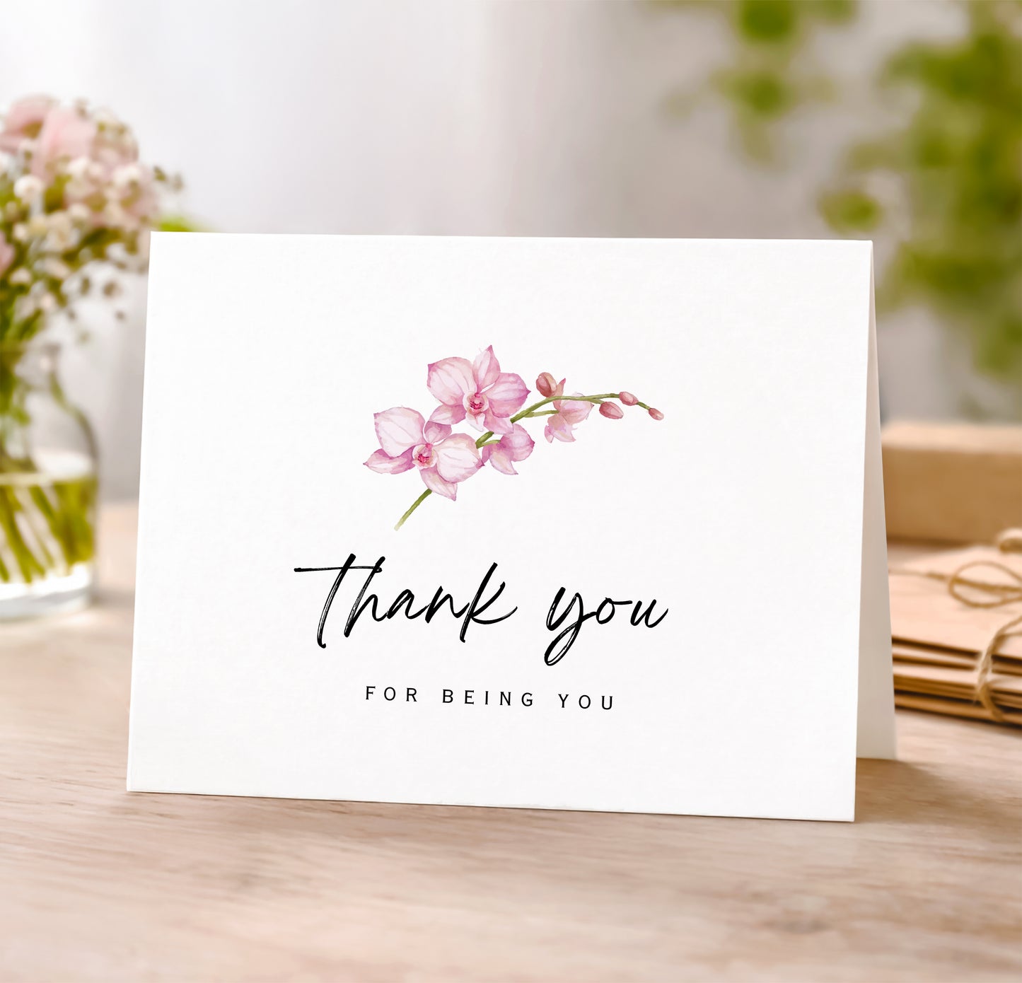 Thank You Card - Orchid