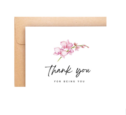 Thank You Card - Orchid