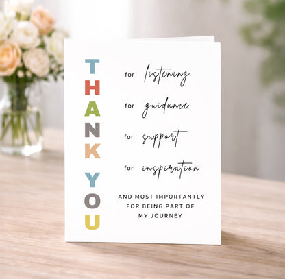 Thank You Card - Being Part of My Journey