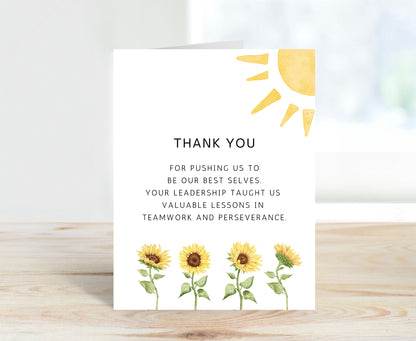 Thank You Card for Coach - Grateful for Leadership