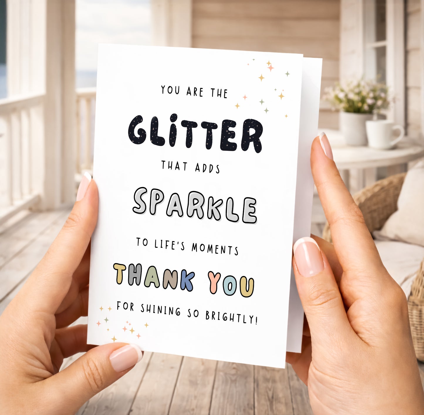 Thank You Card, Glitter & Sparkle