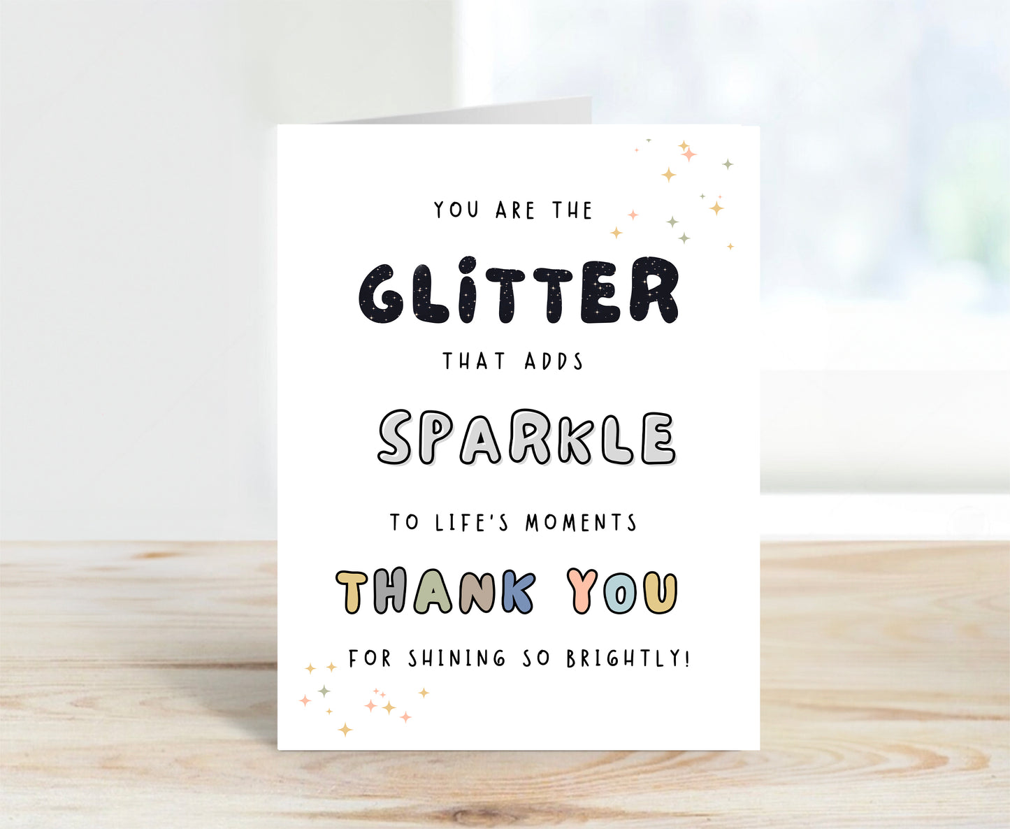Thank You Card, Glitter & Sparkle