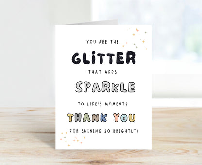 Thank You Card, Glitter & Sparkle
