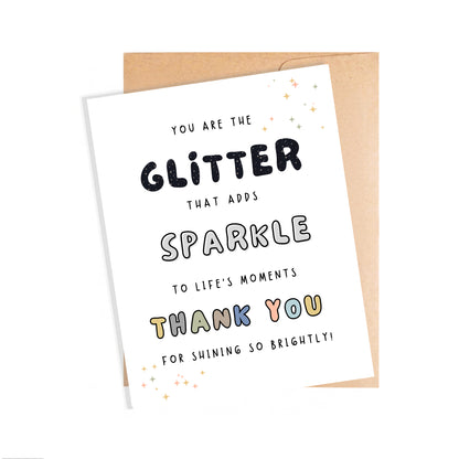 Thank You Card, Glitter & Sparkle