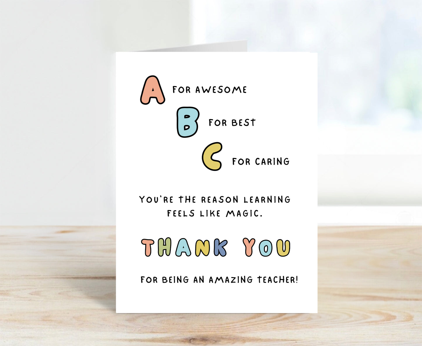 ABC Thank You Teacher Card