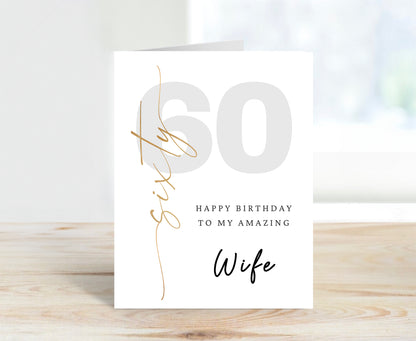 60th Birthday Card for Wife