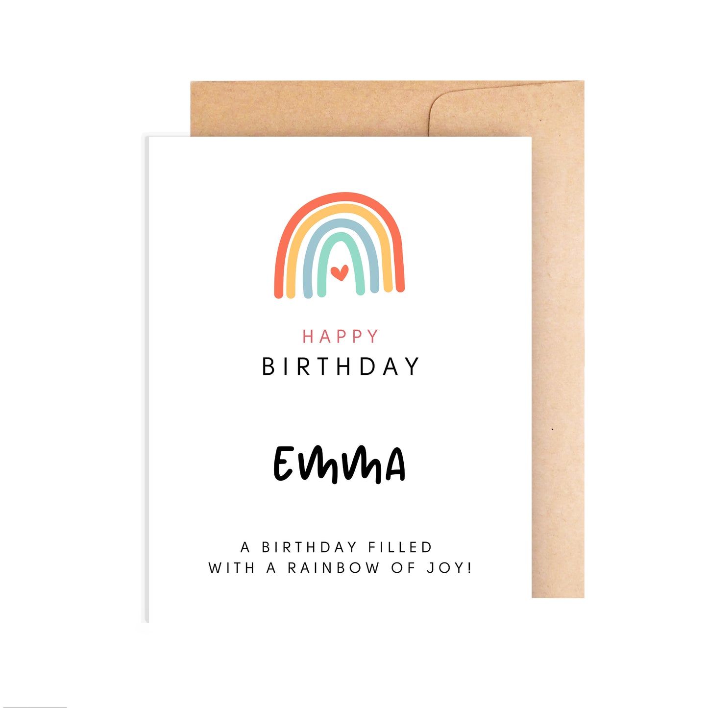 Personalized Happy Birthday Card - A Rainbow of Joy