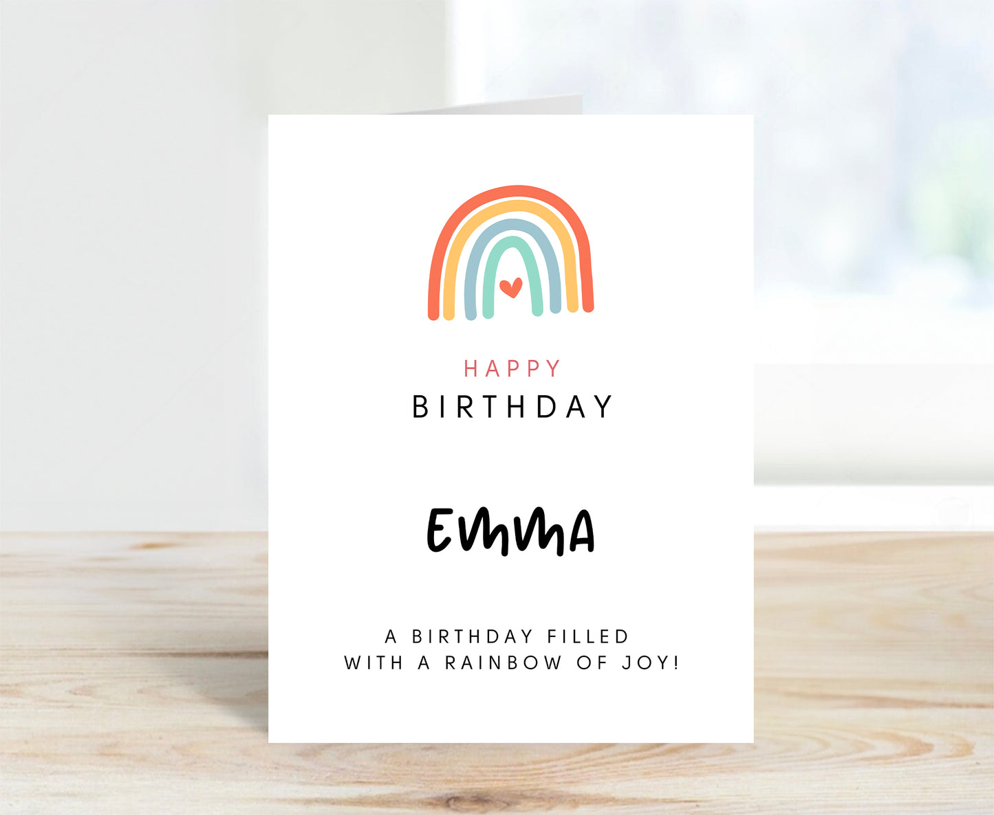 Personalized Happy Birthday Card - A Rainbow of Joy