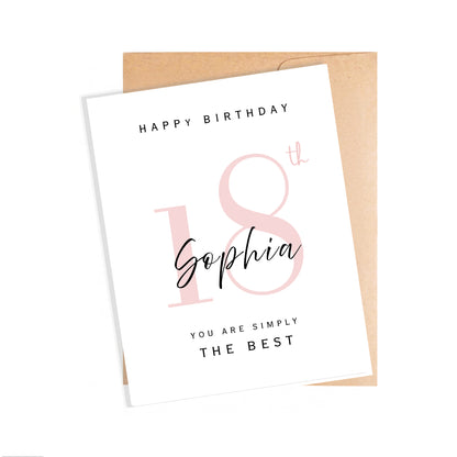 Personalized 18th Birthday Card