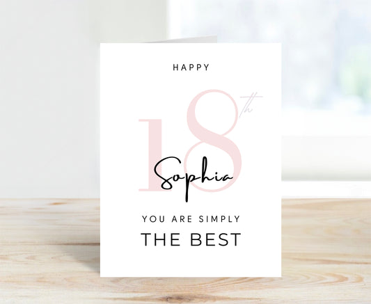 Personalized 18th Birthday Card For Her