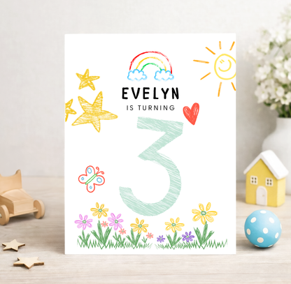 Personalized Turning 3 Years Old