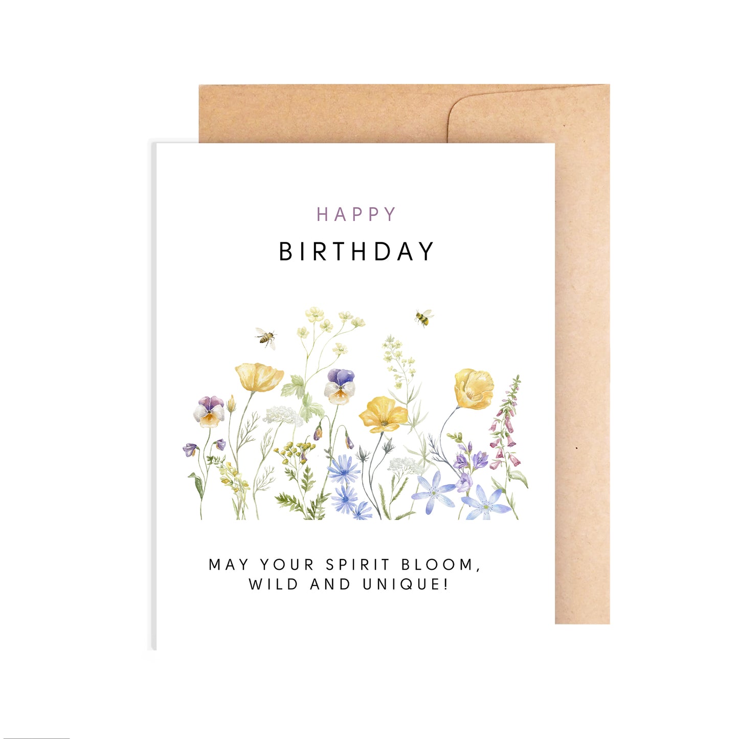Wildflowers Happy Birthday Greeting Card