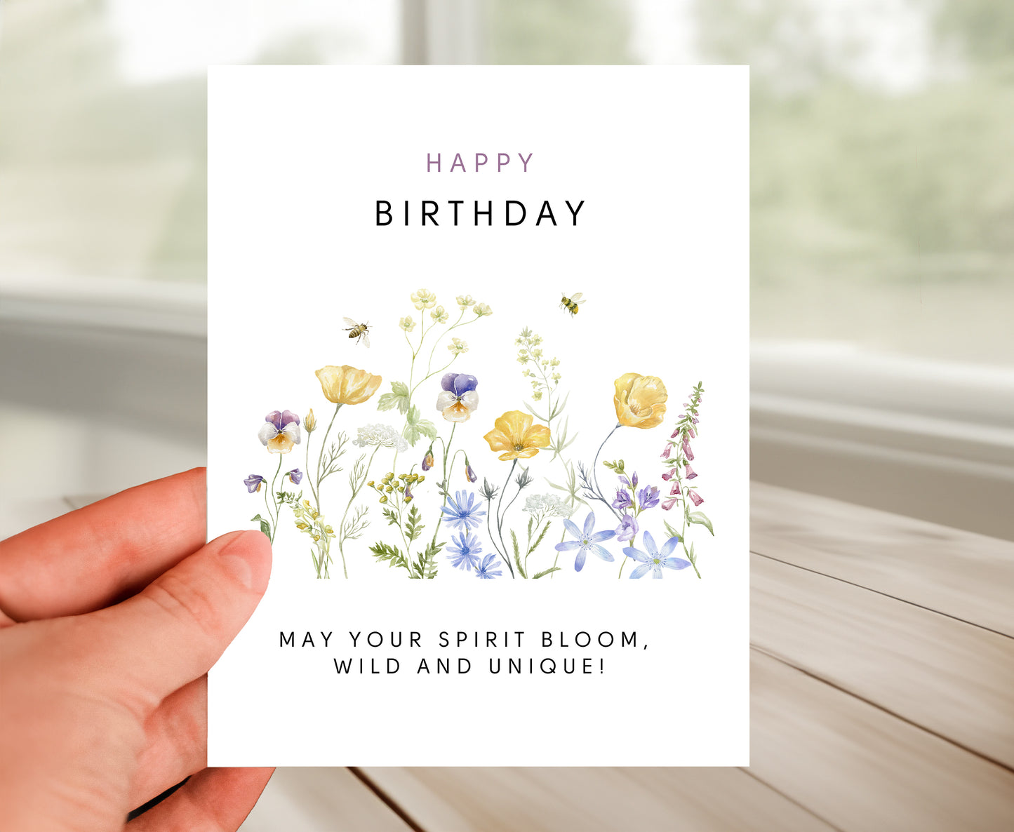Wildflowers Happy Birthday Greeting Card