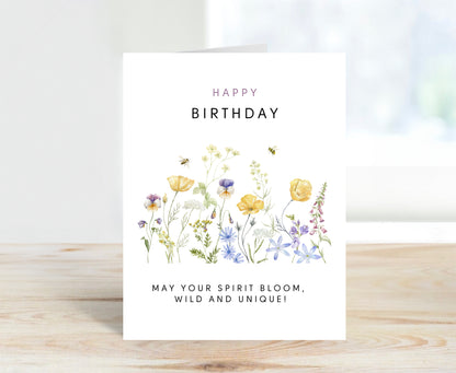 Wildflowers Happy Birthday Greeting Card