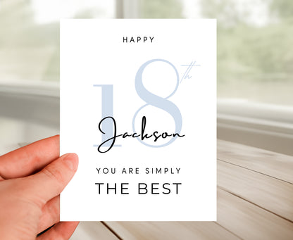 Personalized 18th Birthday Card For Him