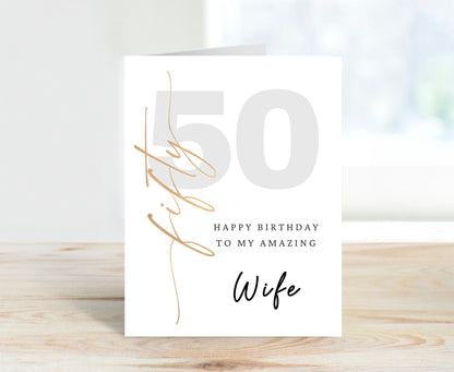 50th Birthday Card for Wife