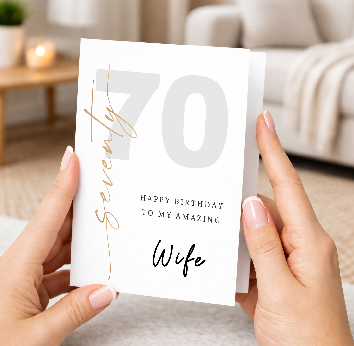 70th Birthday Card for Wife