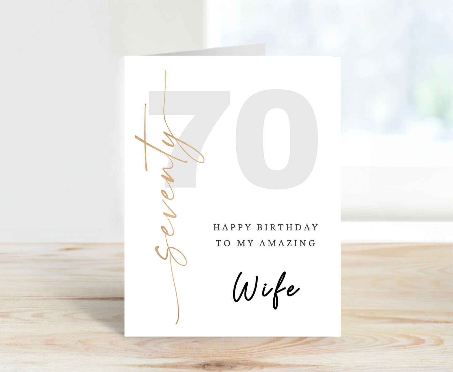70th Birthday Card for Wife