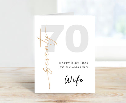 70th Birthday Card for Wife