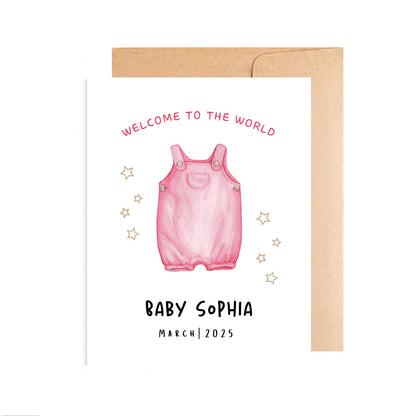 Personalizable Newborn Baby Girl Card