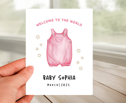 Personalizable Newborn Baby Girl Card