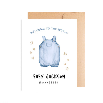 Personalizable Newborn Baby Boy Card