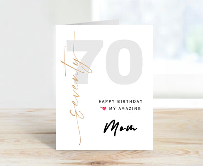 70th Birthday Card for Mom