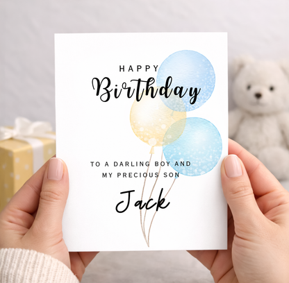 Personalized Birthday Card to Son