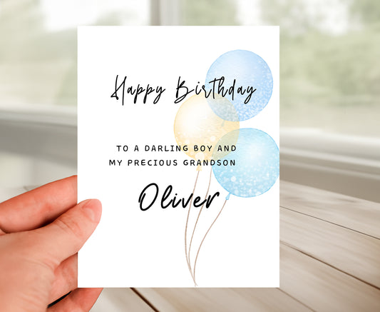 Personalized Birthday Card for Grandson