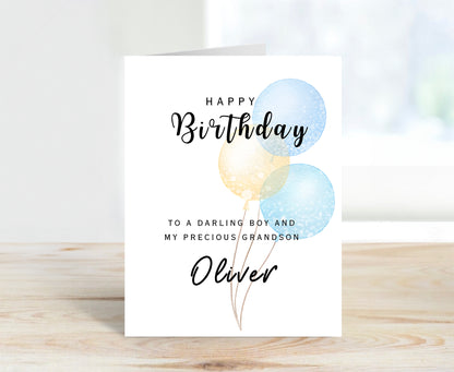 Personalized Birthday Card for Grandson